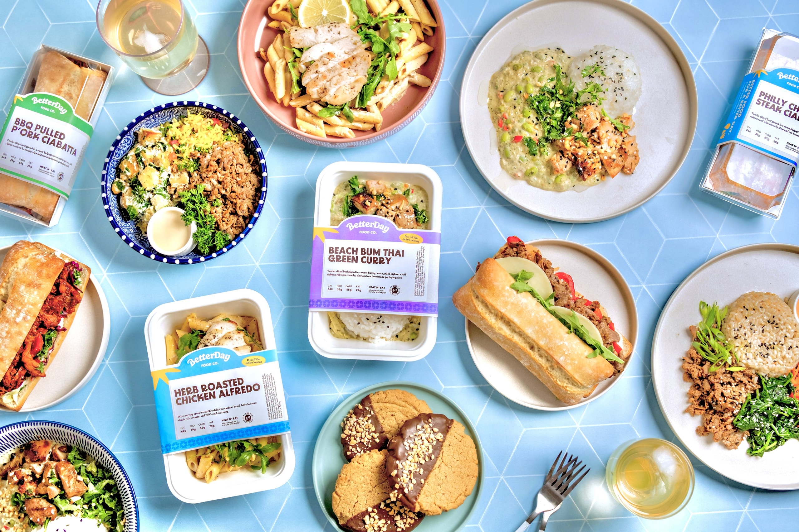 BetterDay meals shown ready to eat and in their prepared containers