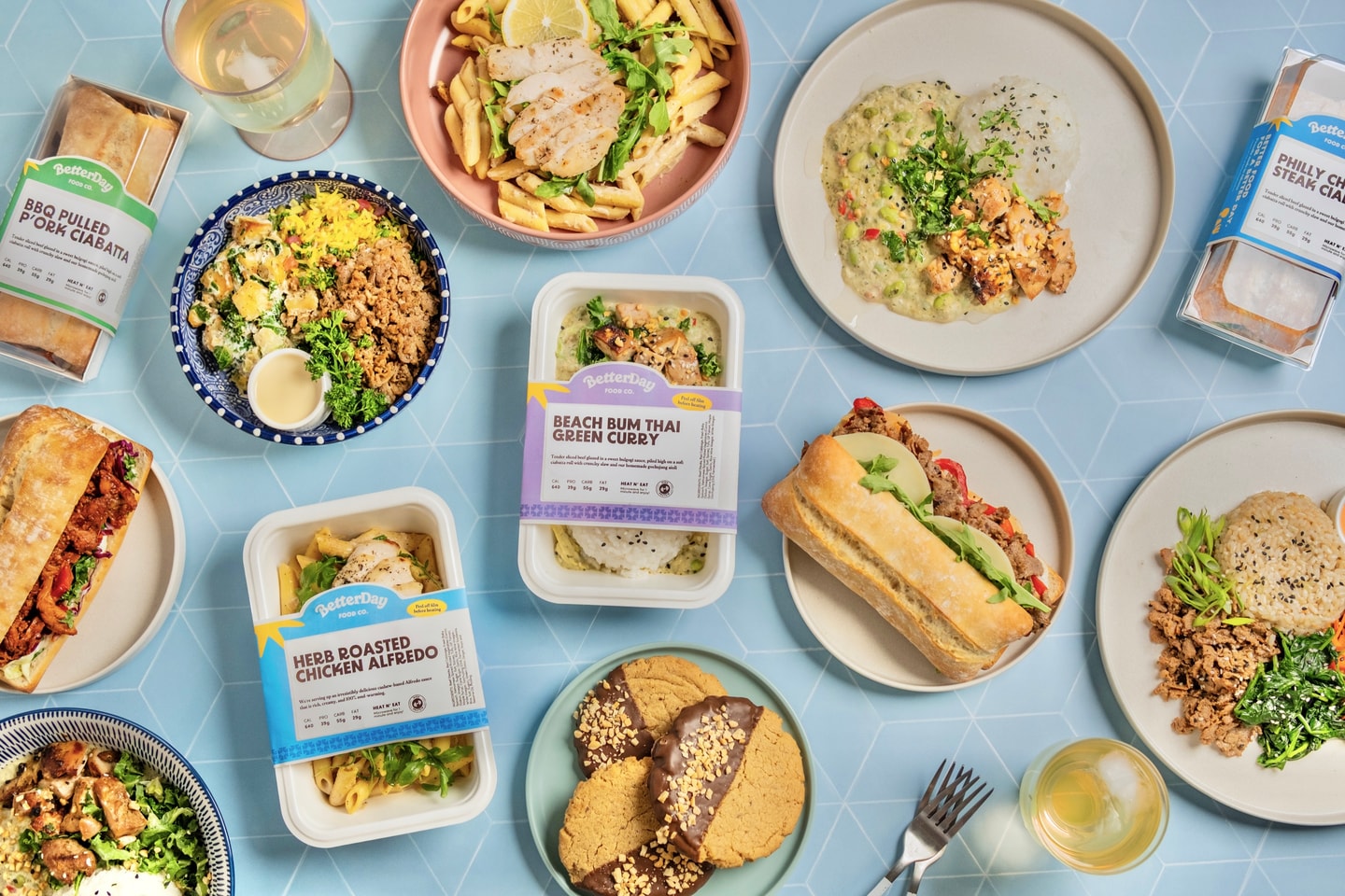 BetterDay meals shown ready to eat and in their prepared containers