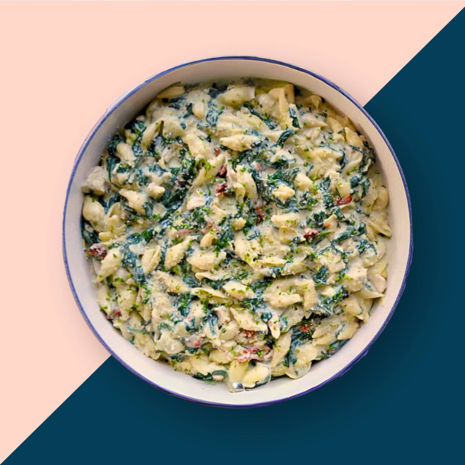 [GF] Roasted Artichoke + Spinach Pasta