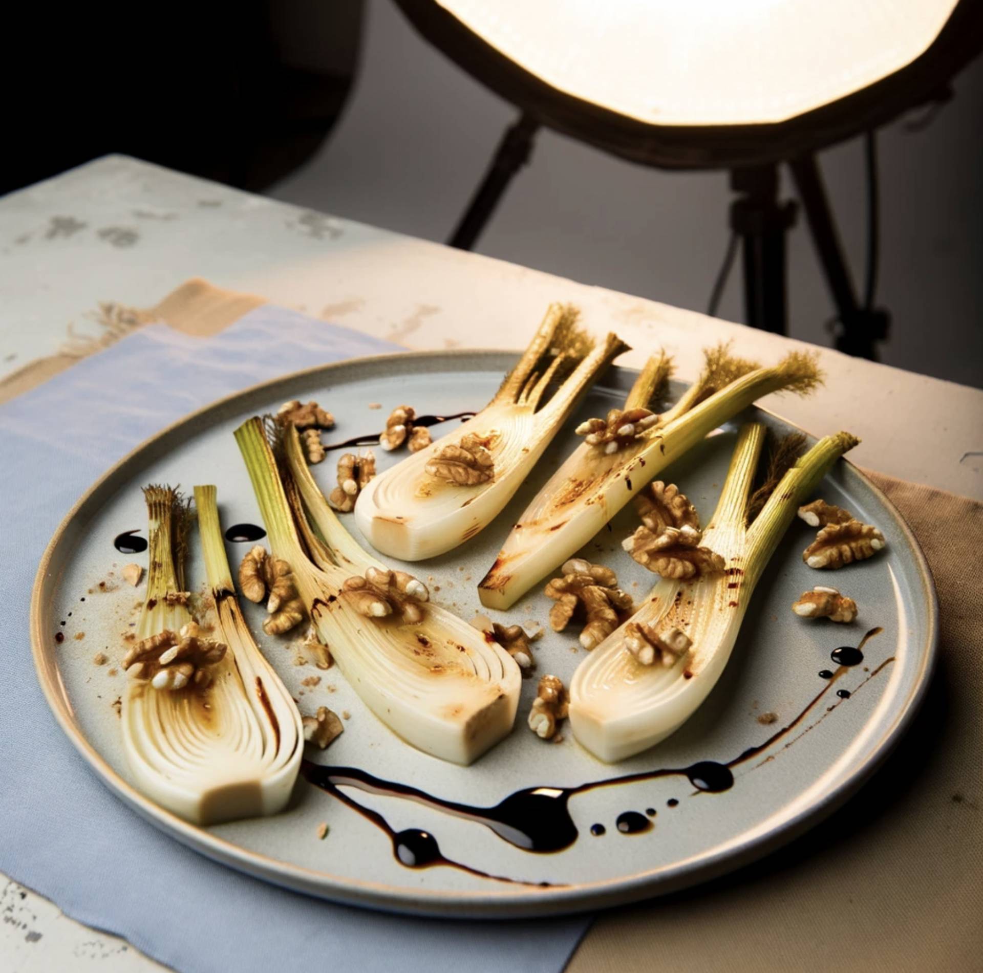 Roasted Fennel with Balsamic Glaze and Toasted Walnuts